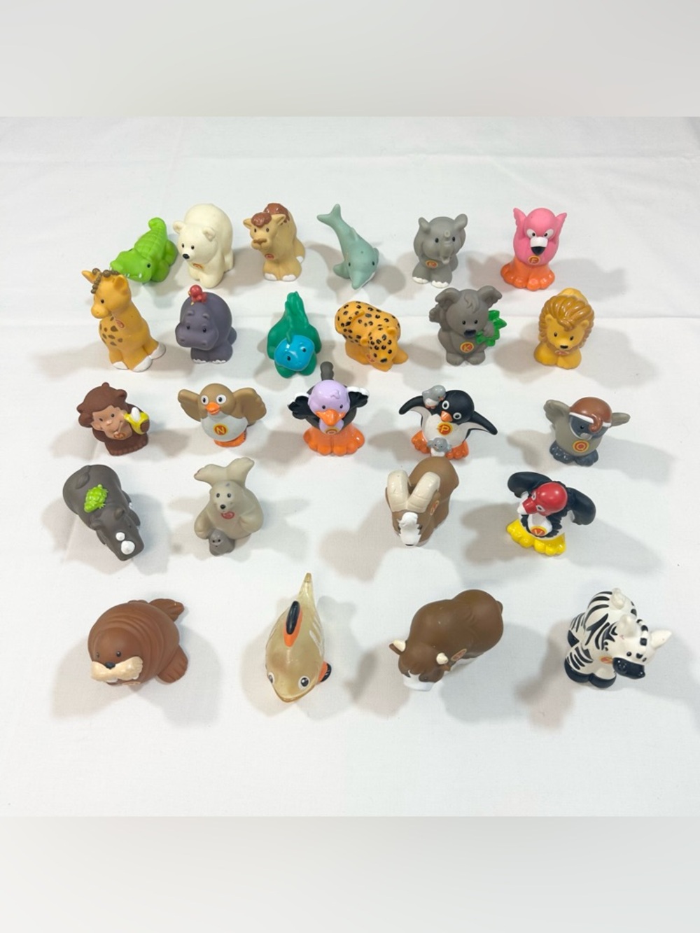 Vtg 2000s Lot of 25 Fisher Price Little People Alphabet Zoo Animals Missing “T”